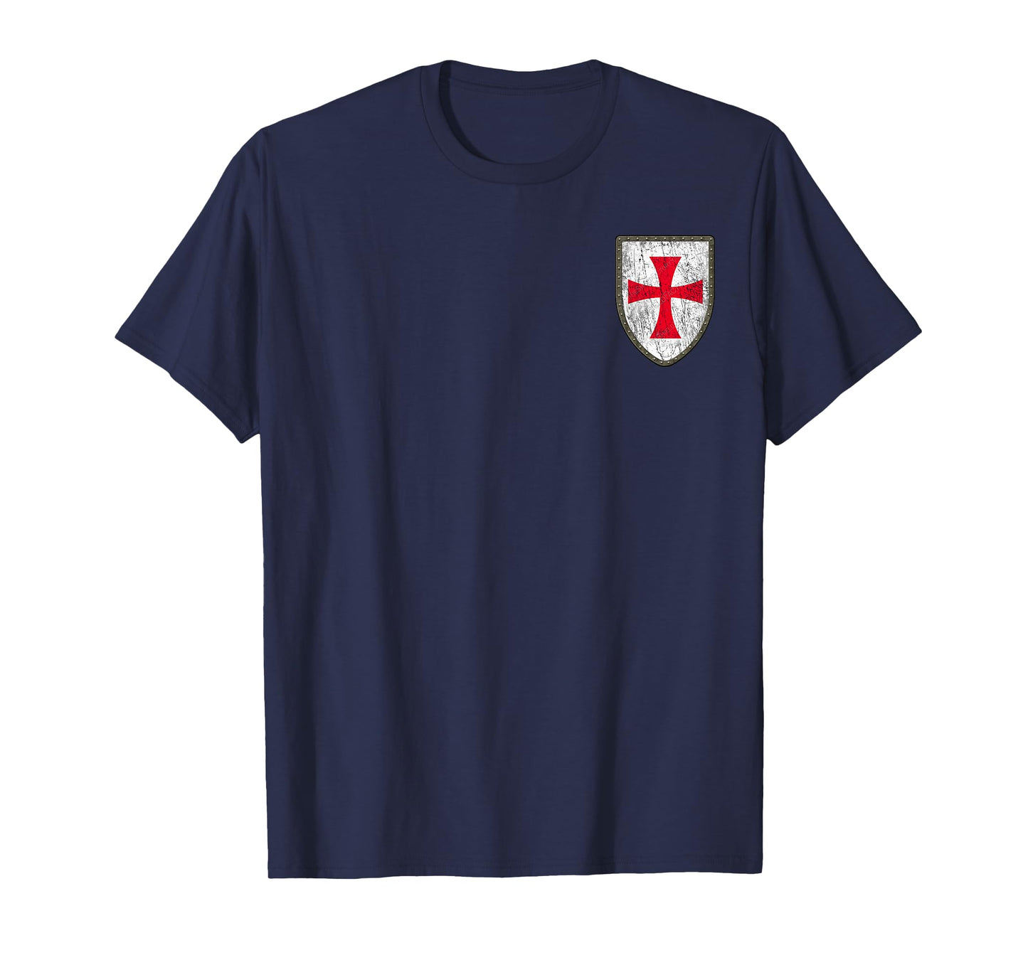 Knights Templar Shield Cross Crusades Side Print T-Shirt