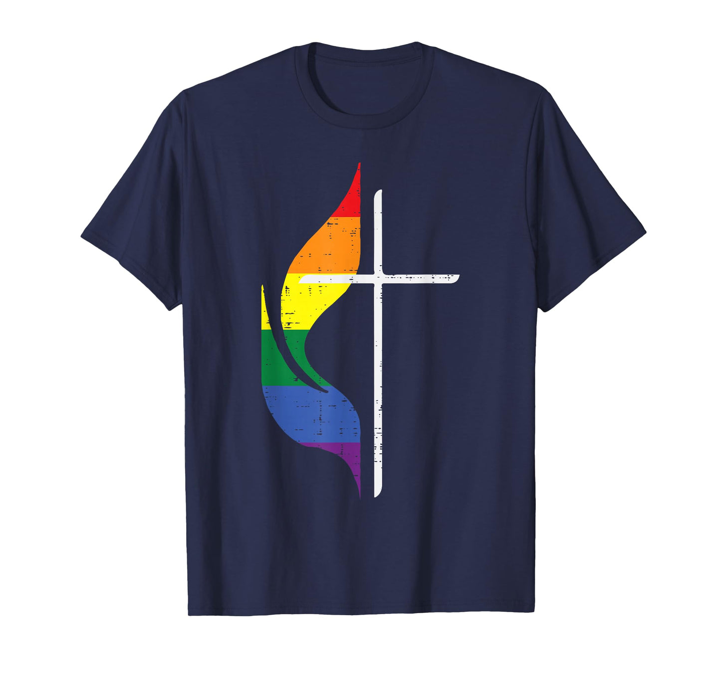 Gay Pride Month Cross Christian LGBTQ Ally Rainbow Men Women T-Shirt