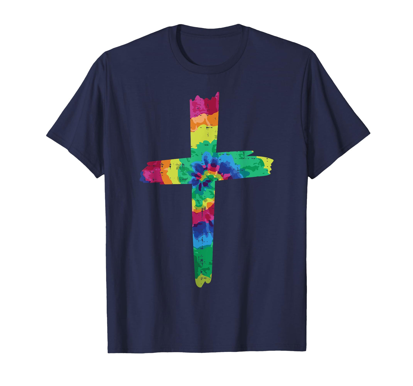 Tie Dye Cross God Jesus Faith Hippie Christian Men Women T-Shirt