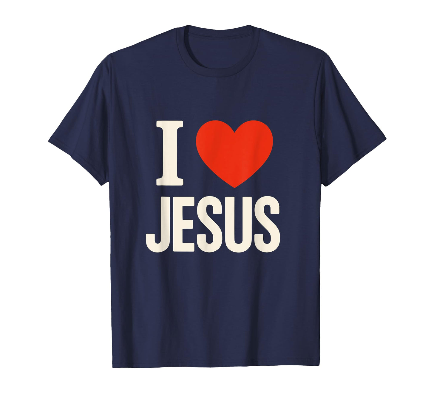 I Love Jesus Heart Faith Christian Religious Apparel T-Shirt