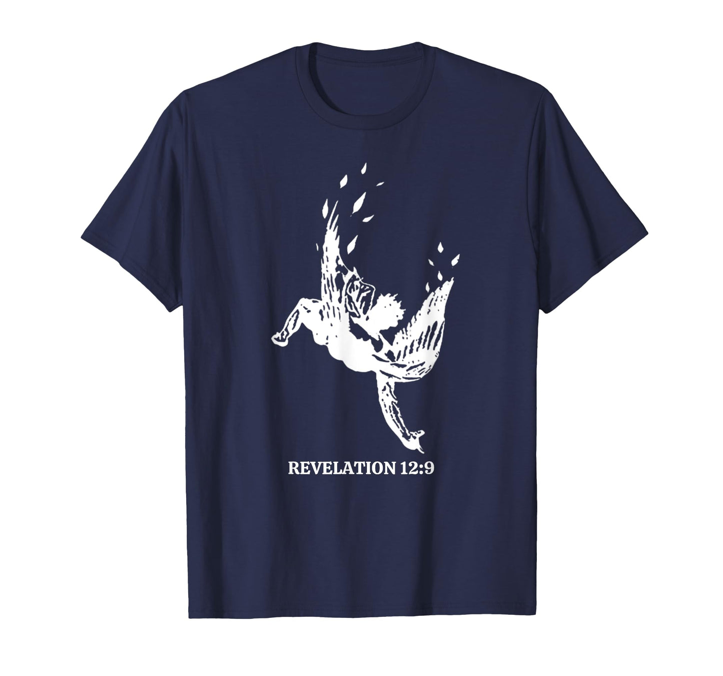 Revelations 12:9 - Fallen Angel Satan Biblical Scripture Art T-Shirt