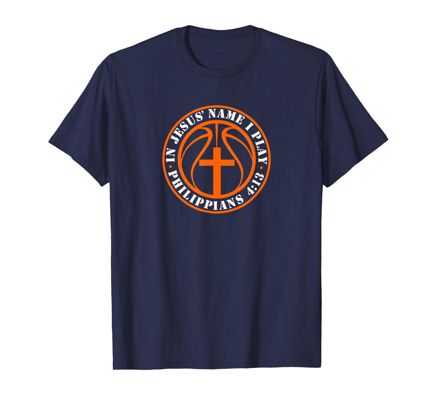 Christian Basketball In Jesus Name I Play Philippians 4:13 T-Shirt