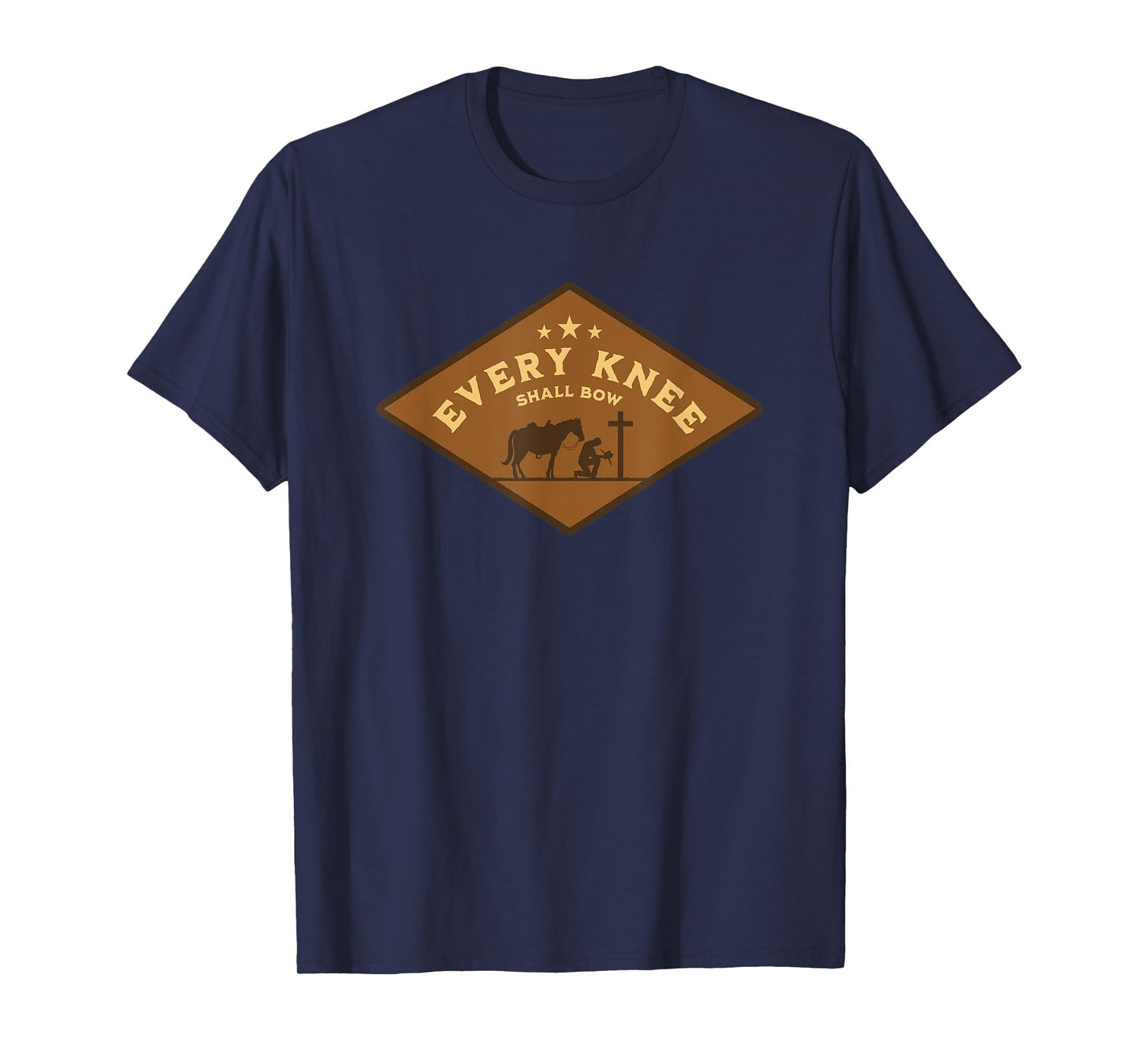 Cowboy Kneeling At Cross Christian Bible Verse Jesus Western T-Shirt