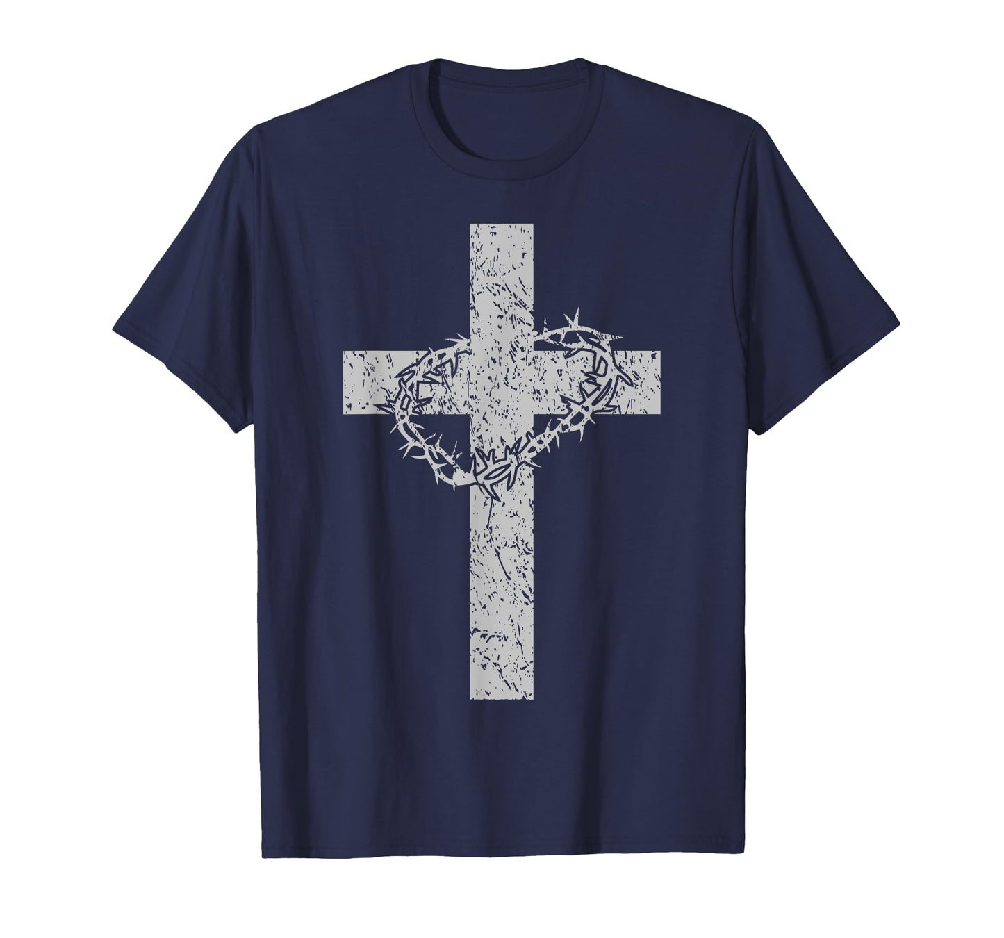 Vintage Distressed Cross & Crown of Thorns Christian T-shirt T-Shirt