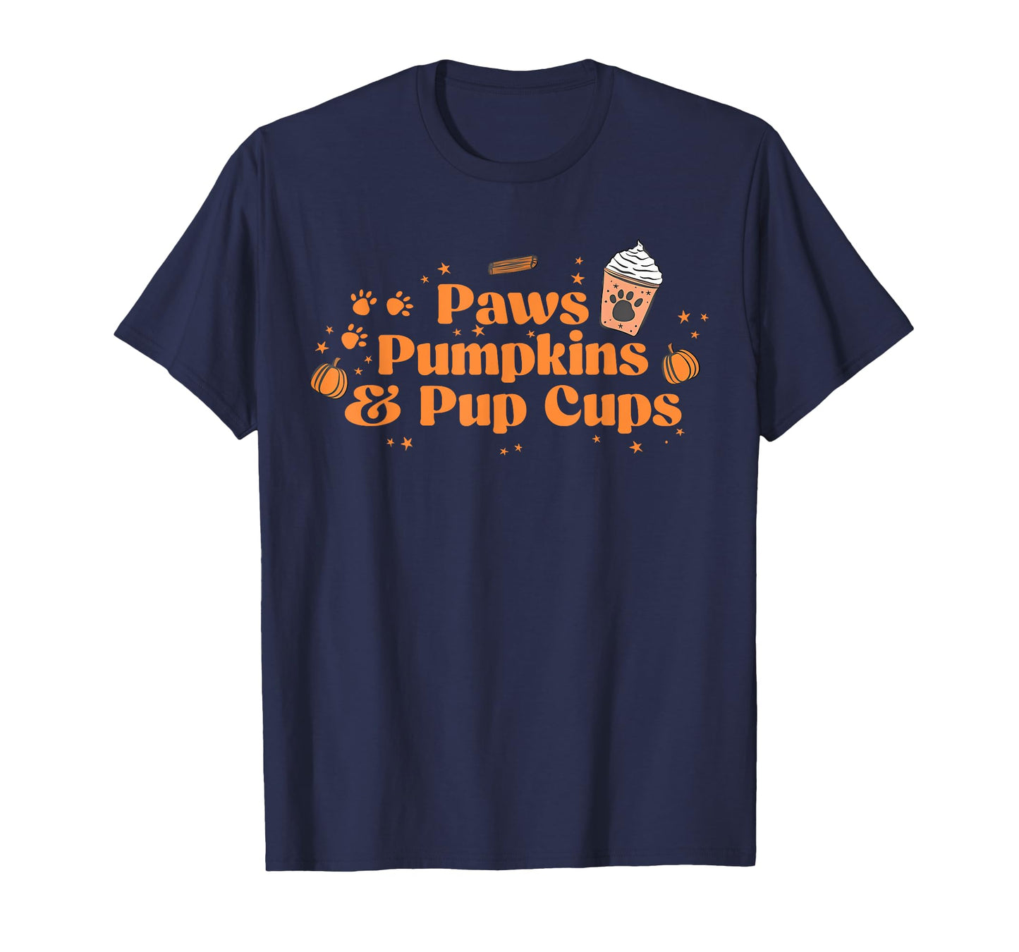 Paws Pumpkins & Pup Cups Thanksgiving Design T-Shirt