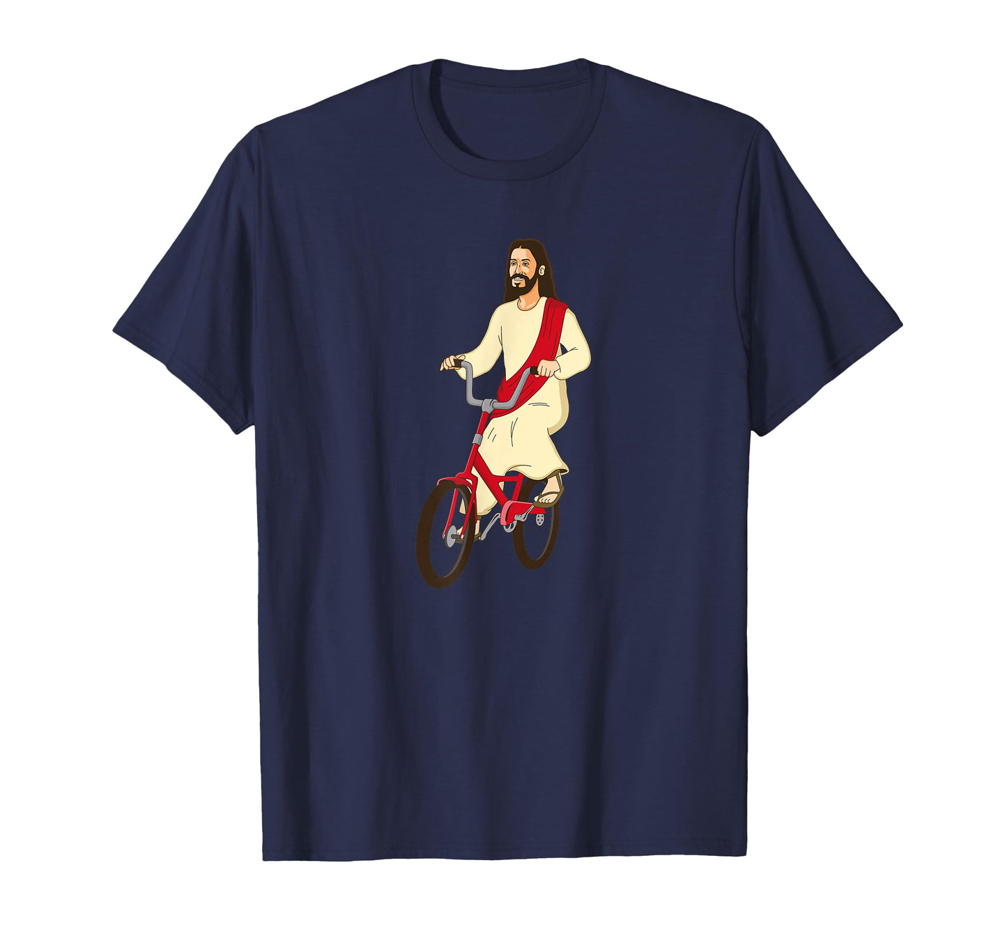 Fun Christ on a Bike Funny Lord God Jesus Church Cycle Gift T-Shirt