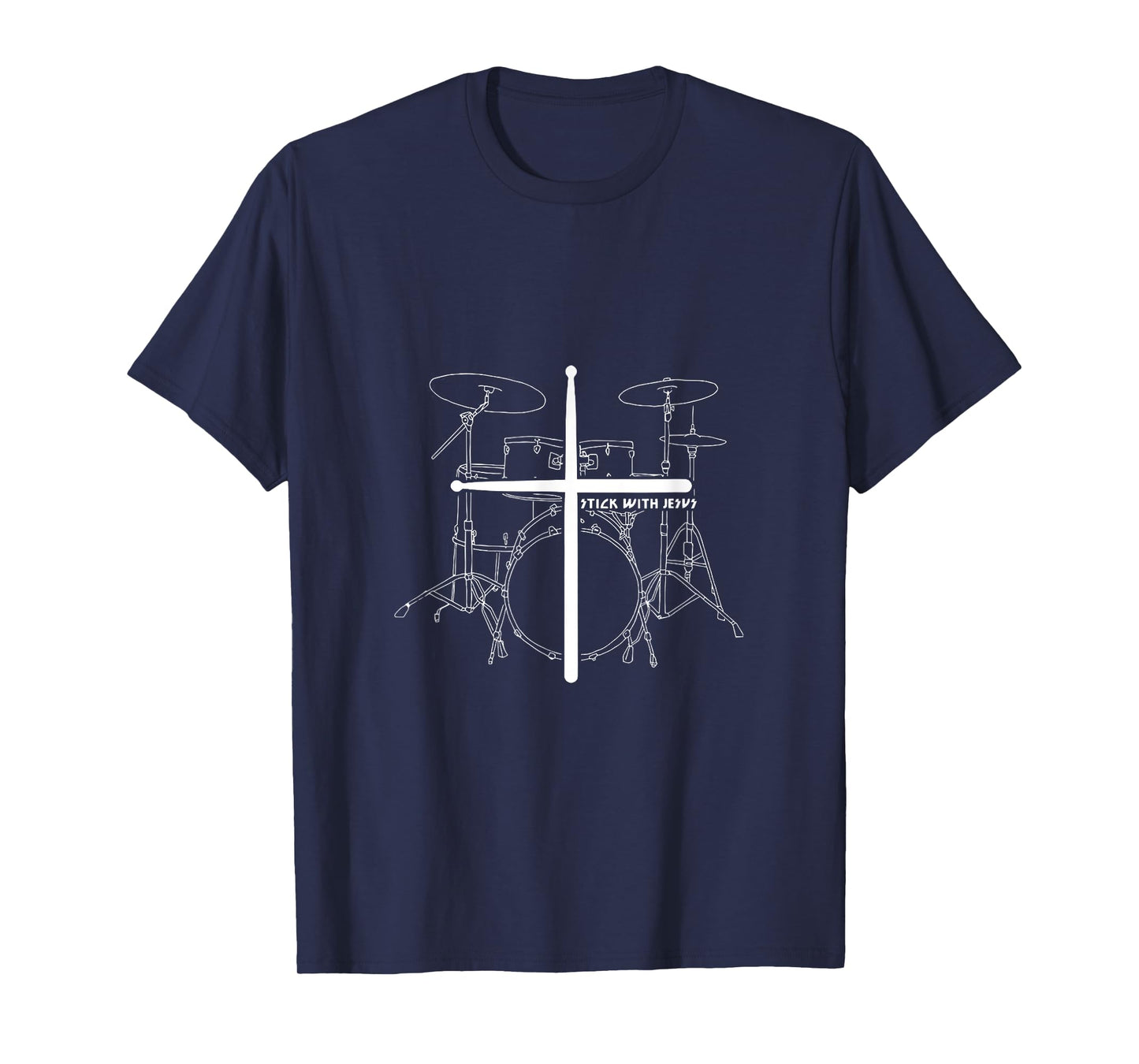 Christian Drummer Stick With Jesus Christ Drum Sticks Cross T-Shirt