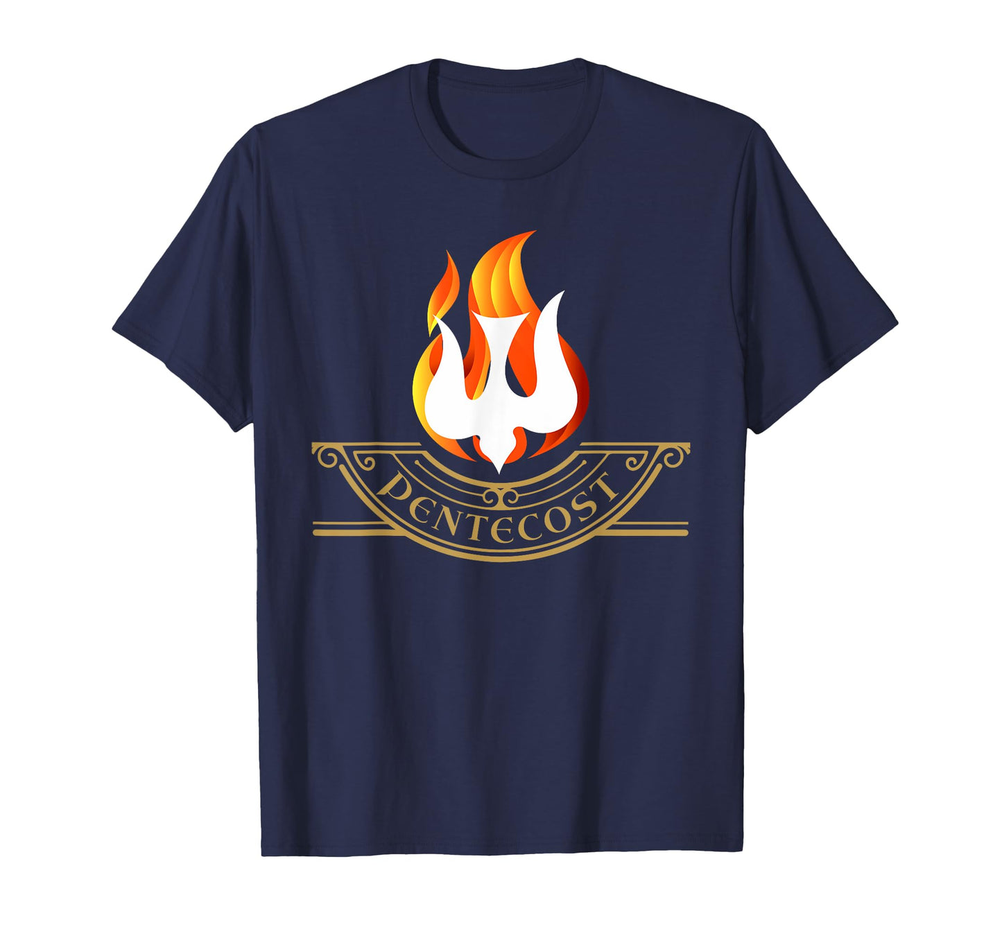 Peony Dove Tongue Fire Flame Holy Spirit Catholic T-Shirt