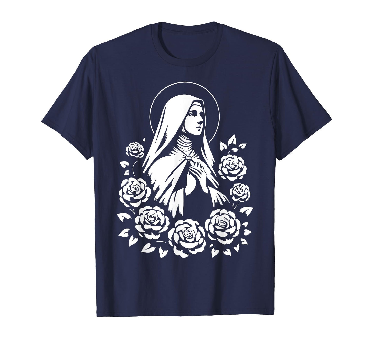 St Therese of Lisieux Little Flower Saint Roses Catholic Art T-Shirt