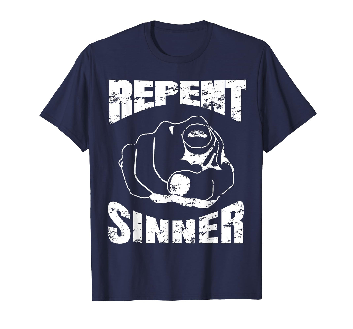 Distressed Repent Sinner T-Shirt Funny Christian Bible Gift T-Shirt