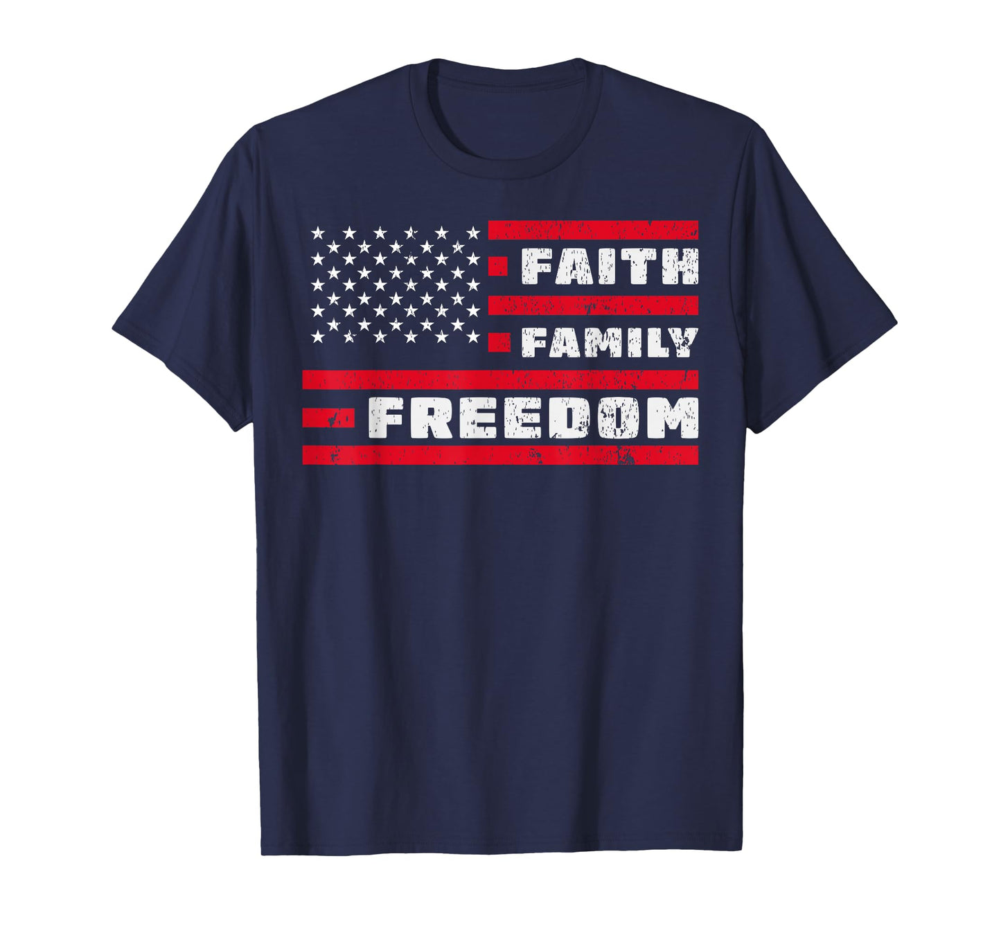 Faith Family Freedom American Flag Christian T-Shirt