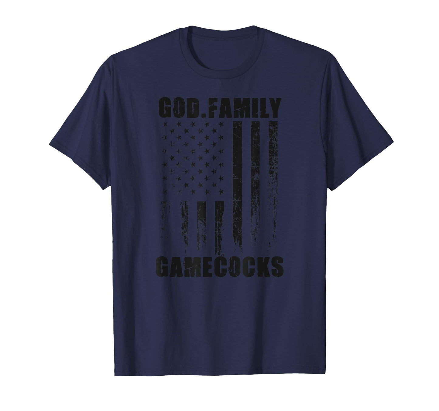 Screven County Gamecocks God. Family. Vintage USA Flag T-Shirt