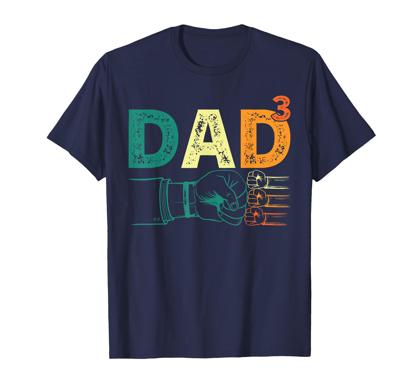 Dad Cubed Dad Of Three Mens Quote Funny Christmas T-Shirt