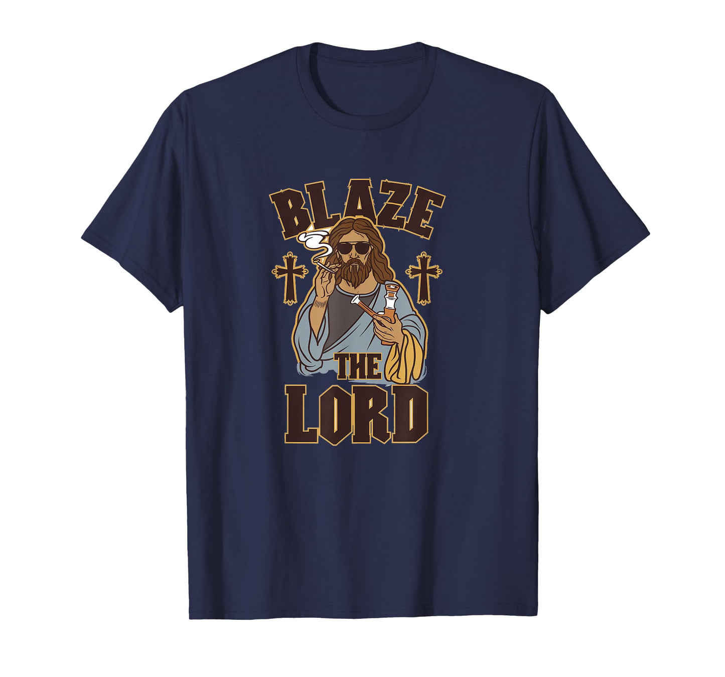 Blaze The Lord - Funny Jesus Smoking Weed 420 Day T-Shirt