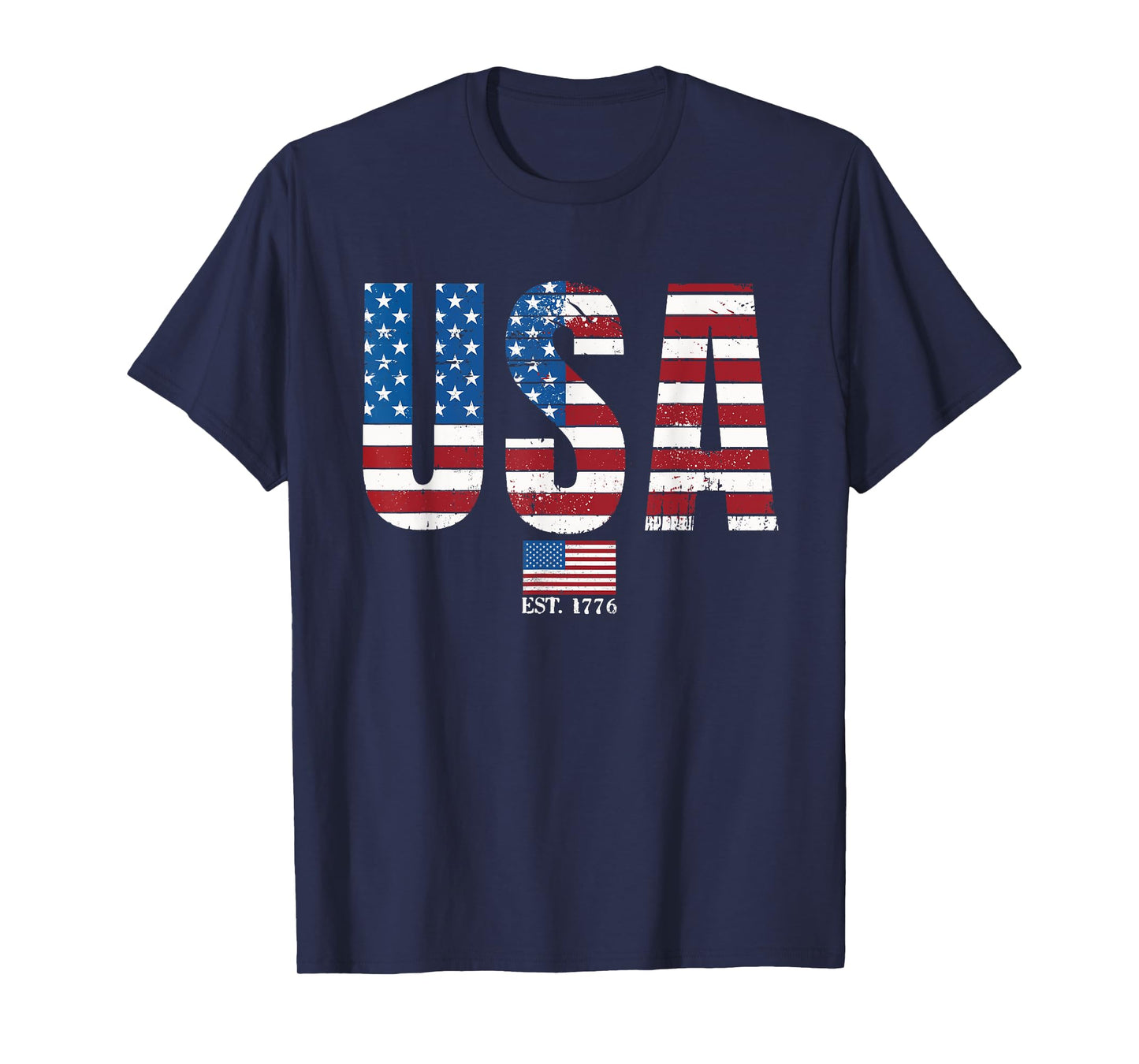 USA Patriotic American Flag 4th of July America Est 1776 T-Shirt