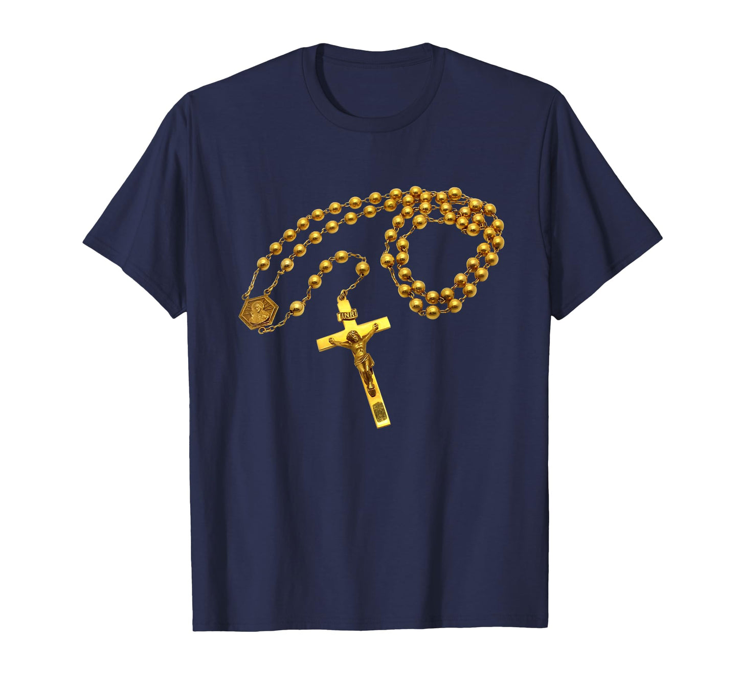 Holy Rosary Beads Catholic Religion Faith Mama Mary Devotion T-Shirt