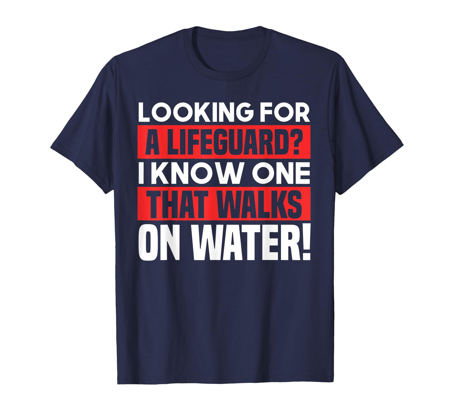 Funny Jesus Lifeguard Walks On Water Christian Joke Deluxe T-Shirt