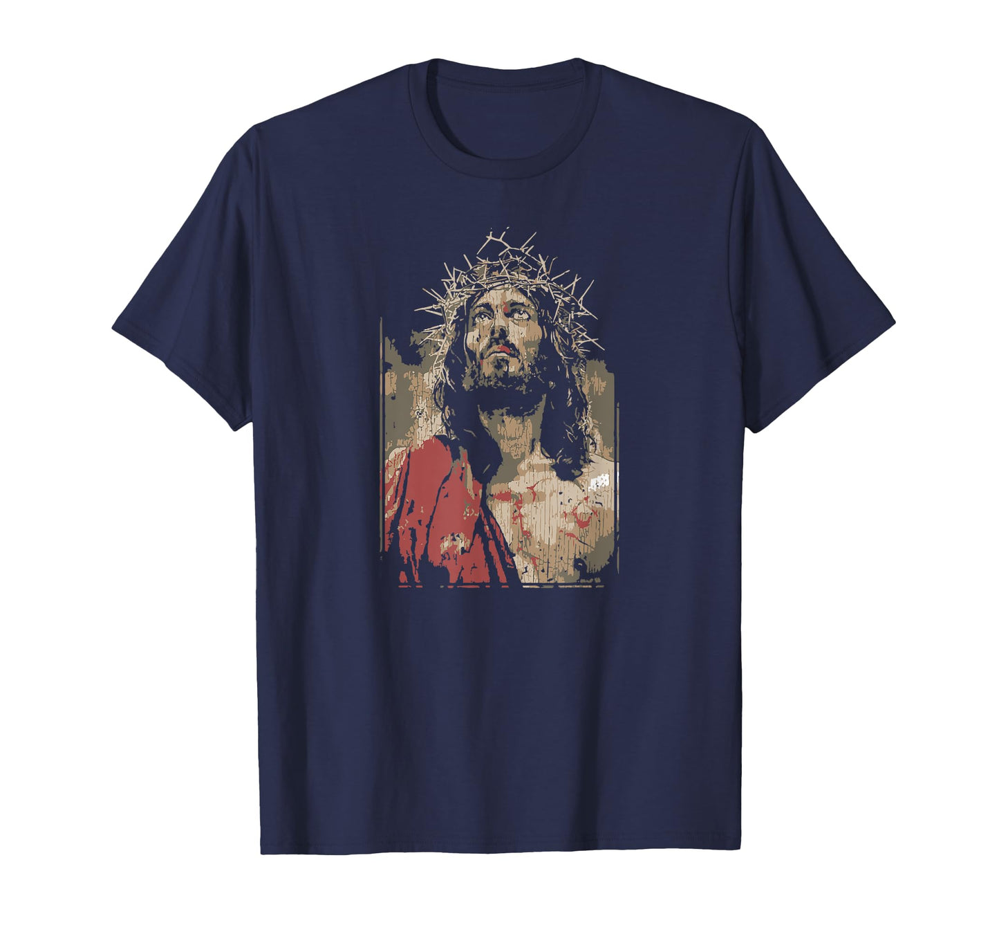 Face Of Jesus On A Cross With Crown Of Thorns T-Shirt