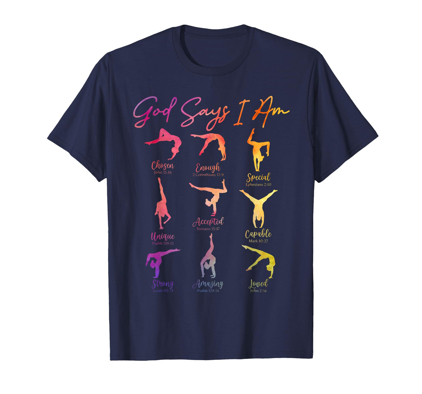 God Says I Am Cartwheel Gymnastic Christian Girls Religious T-Shirt