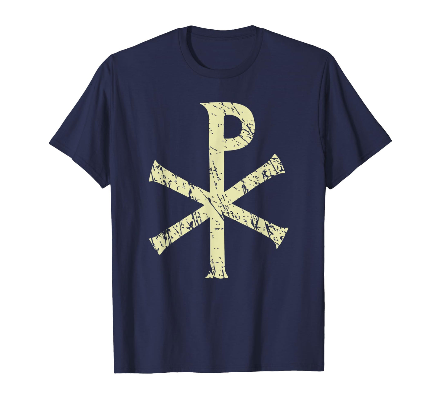 Vintage Chi Rho Distressed Christian Symbol Cross Faith T-Shirt