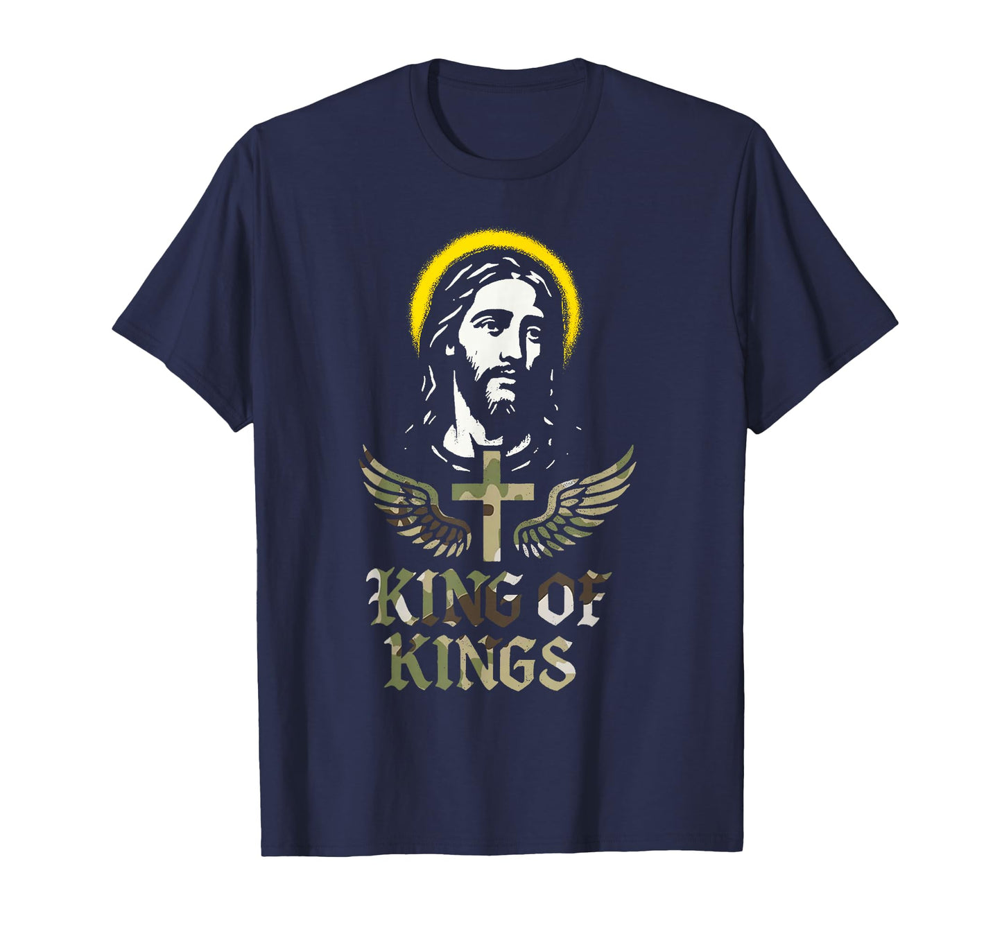 Retro Jesus Christ King of Kings Classic Redleg Camo T-Shirt