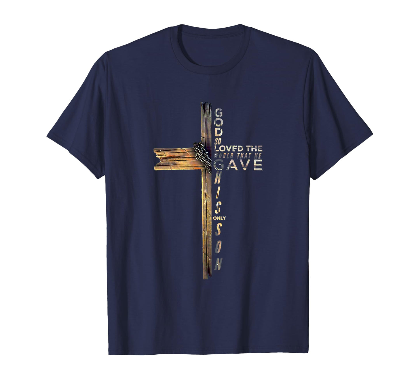 John 3:16 God So Loved The World Christian Cross T-Shirt