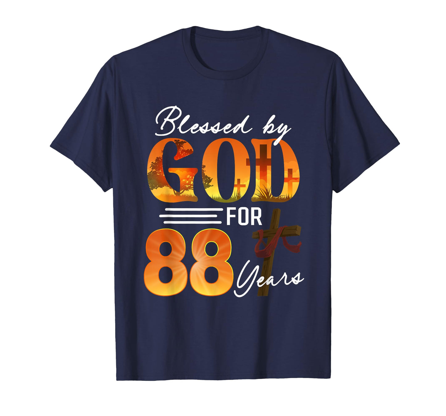 Blessed By God For 88 Years Old Gift 88th Birthday Christian T-Shirt