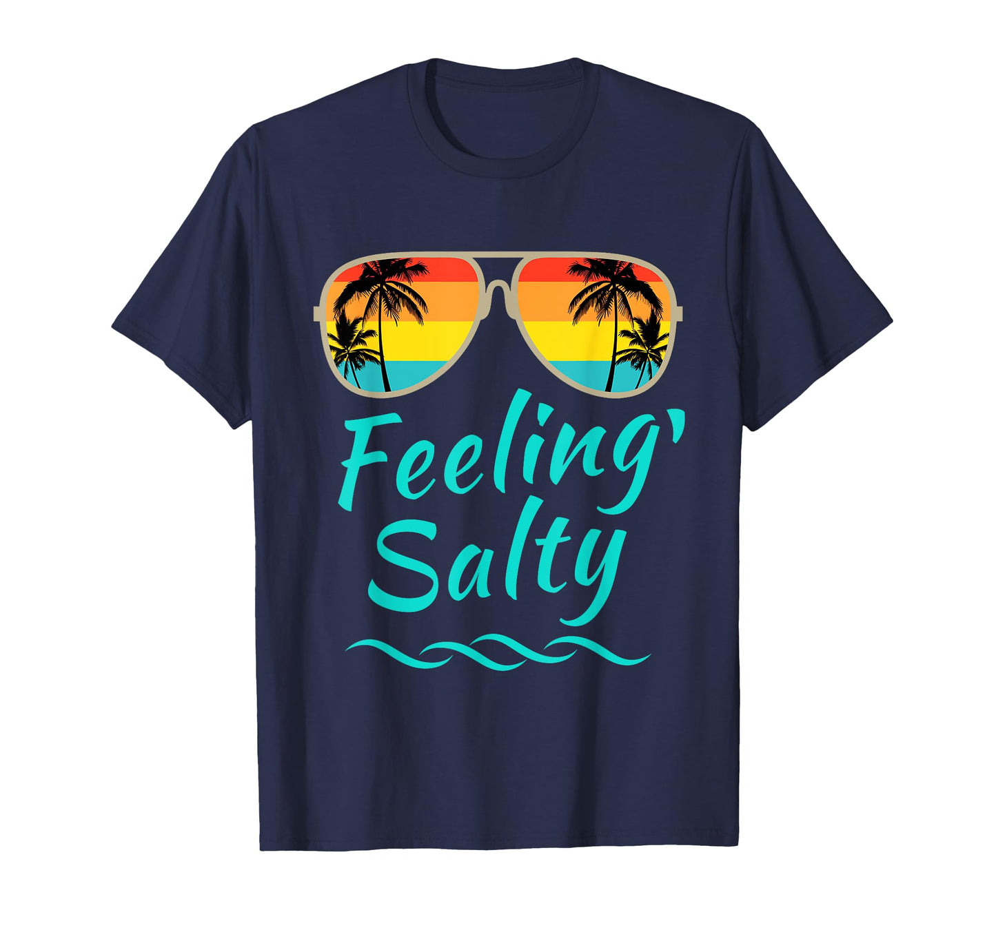 Feeling Salty Island Vacation Surfing Palm Retro Beach T-Shirt