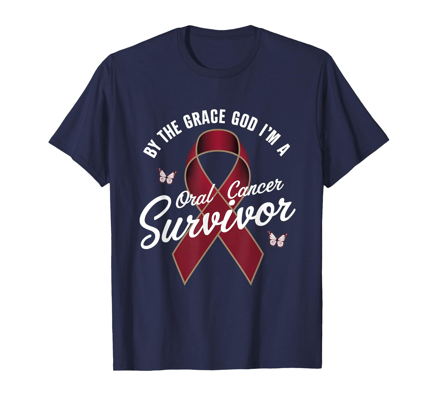 Oral Cancer Survivor By The Grace God Oral Awareness T-Shirt