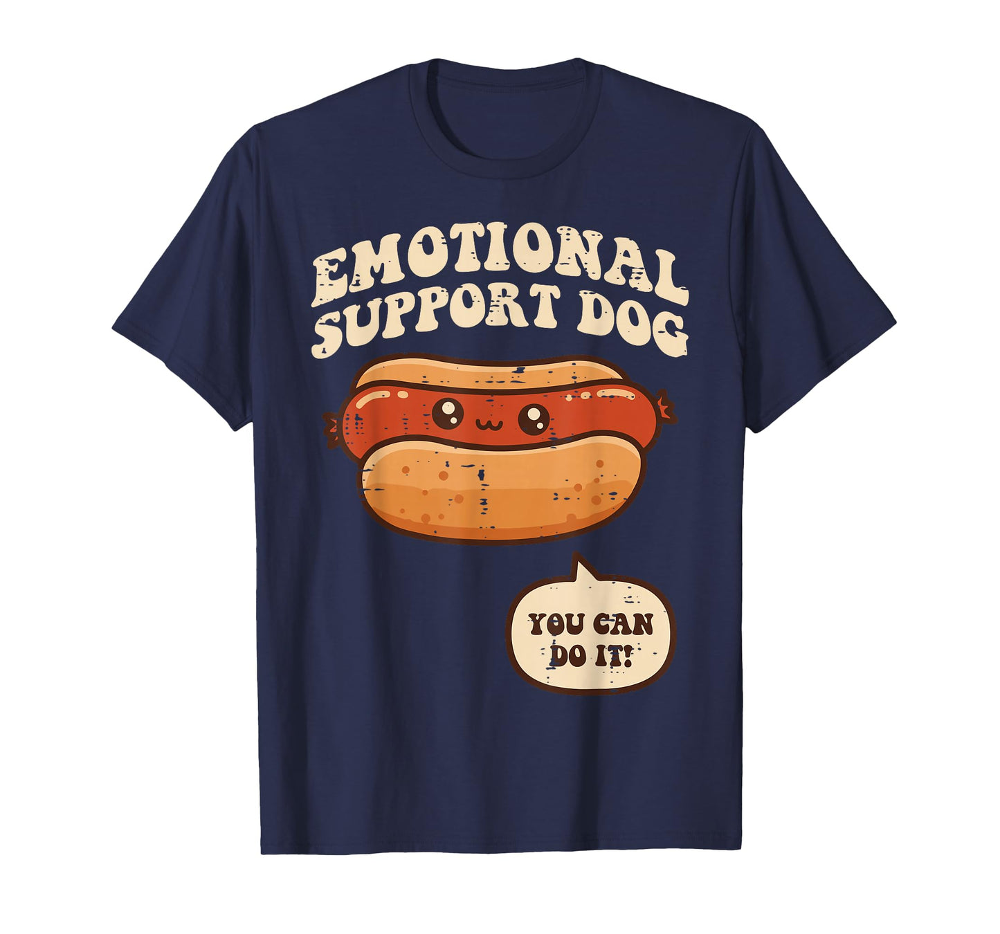 Hotdog Emotional Support Dog Funny Saying Men Women Kids T-Shirt
