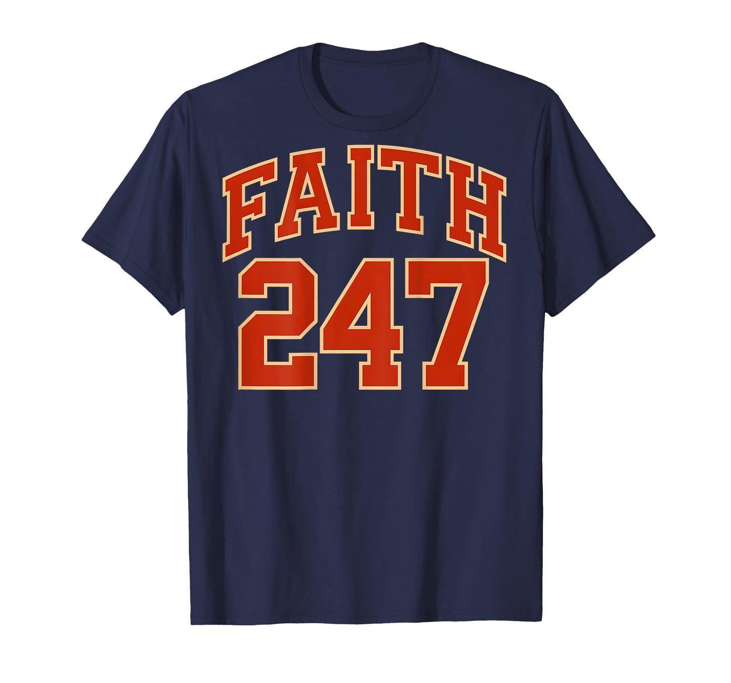 (ON Back) Faith 24/7 Sports Jersey Style Christian Religious T-Shirt