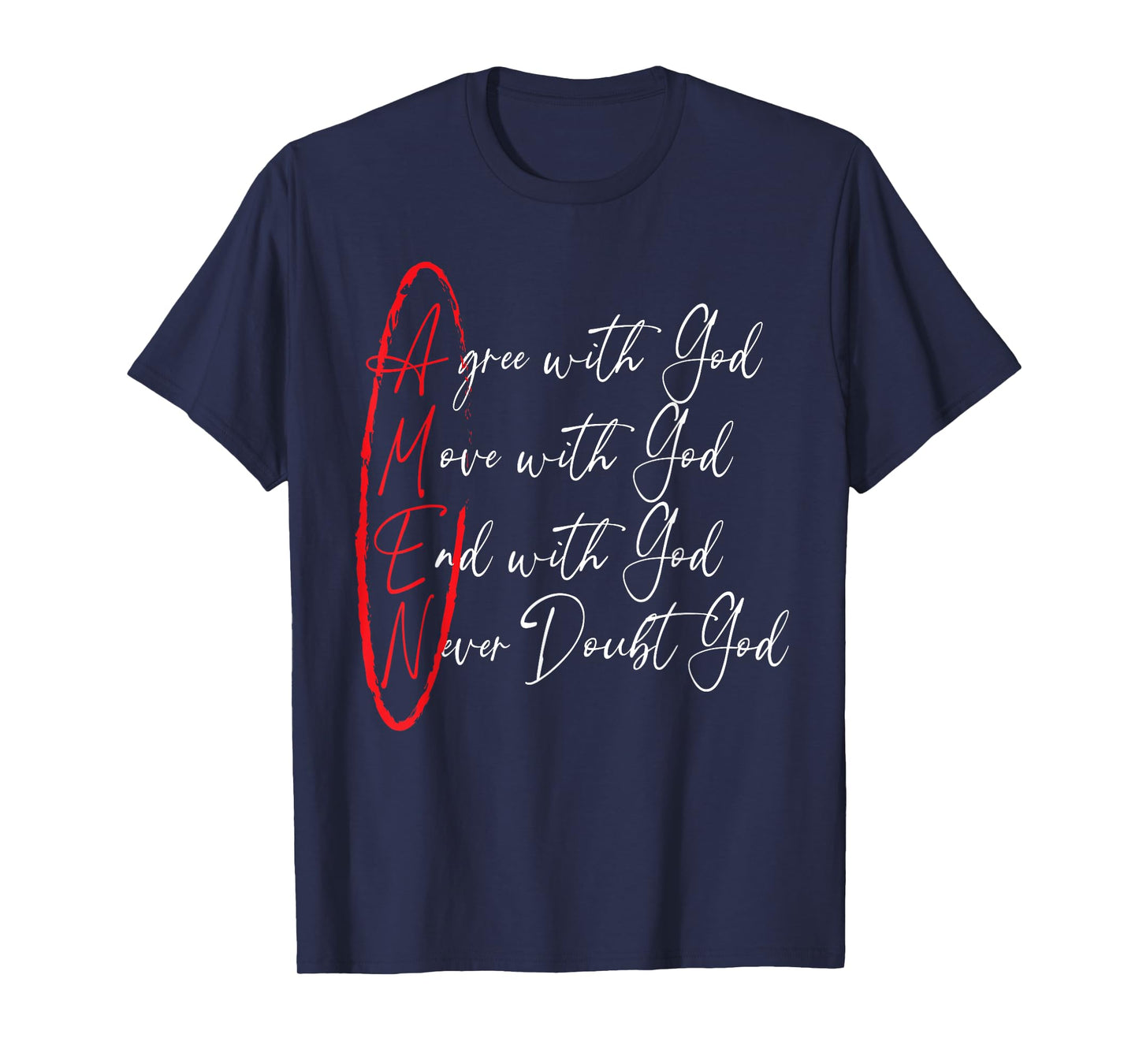 Amen Agree With God Move With God End With God T-Shirt