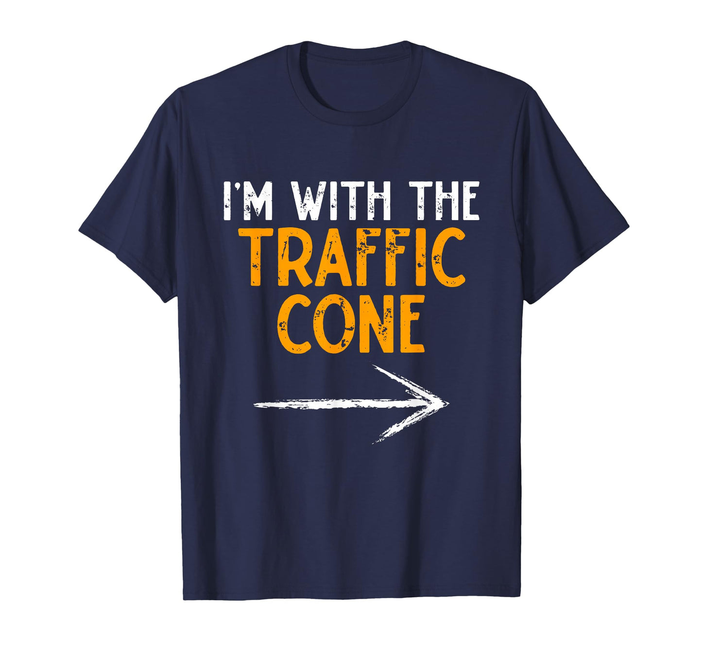 I'm With The Traffic Cone Costume Halloween Couple Matching T-Shirt