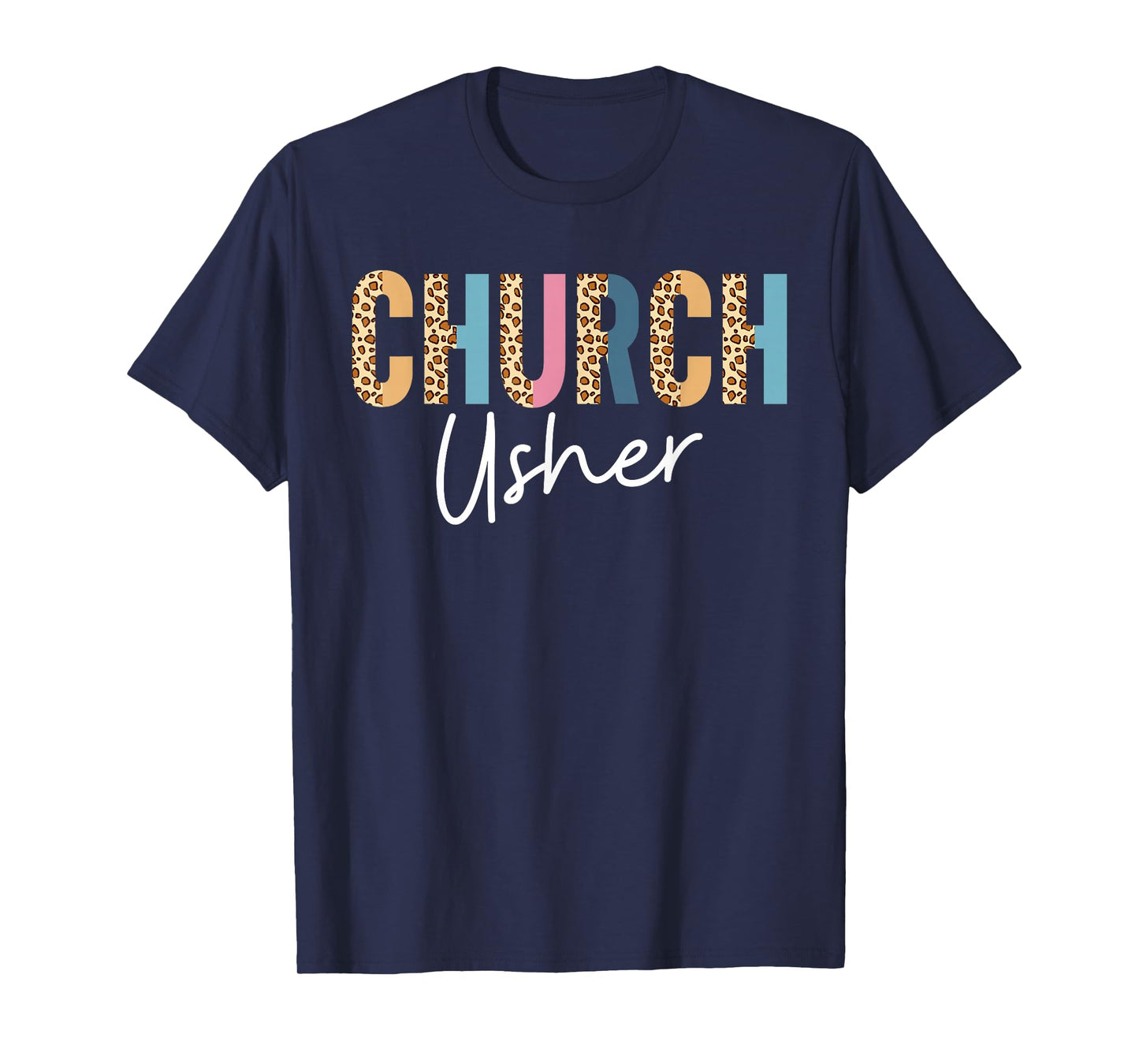 Church Usher Christian Bible Verse Leopard T-Shirt