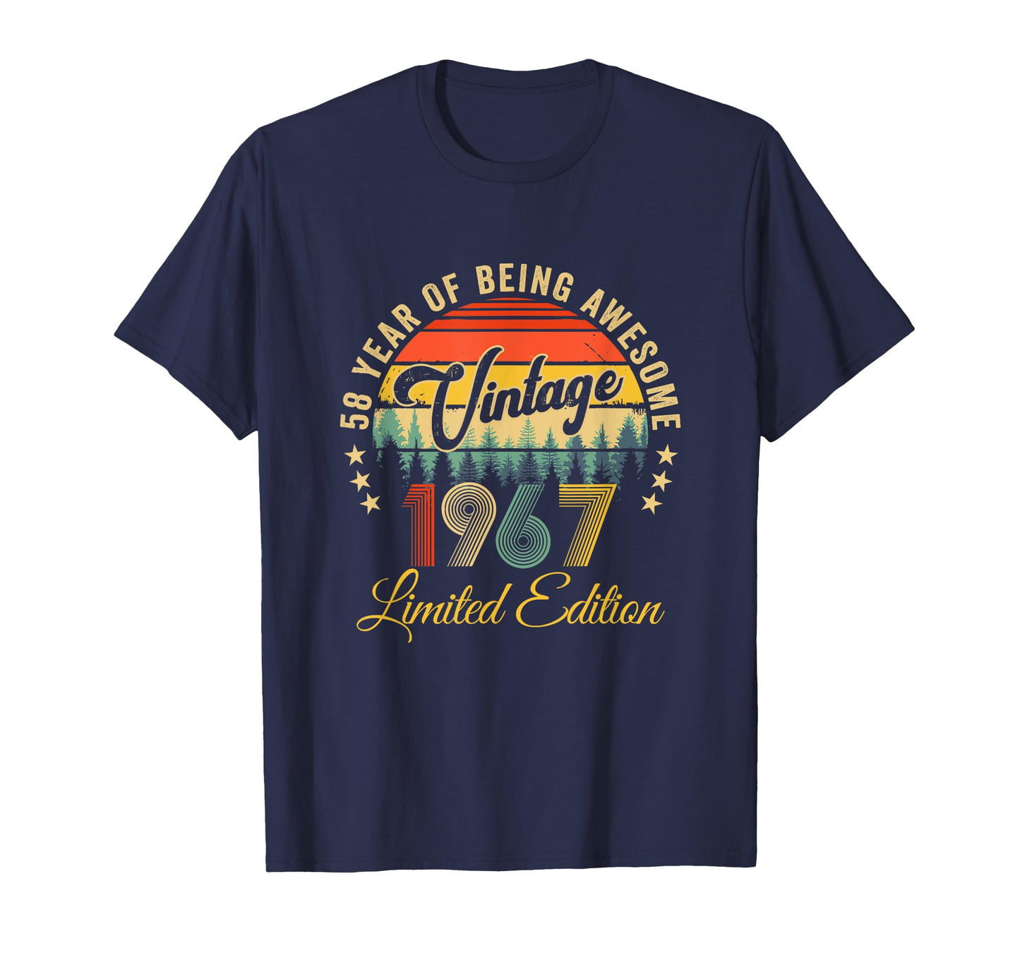 Vintage 1967 Limited Edition 58 Year Old 58Th Birthday T-Shirt