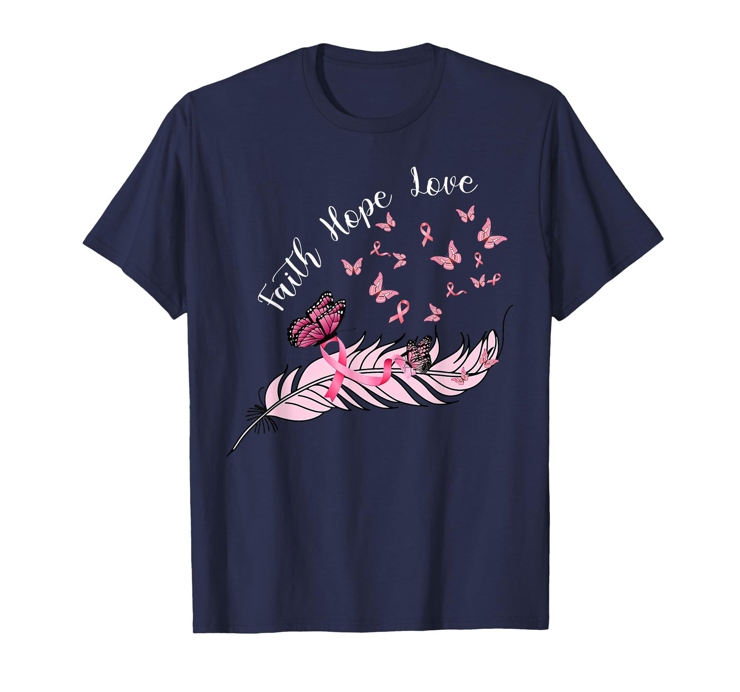 Faith Hope Love Feathers Butterfly Jesus Religious Christian T-Shirt