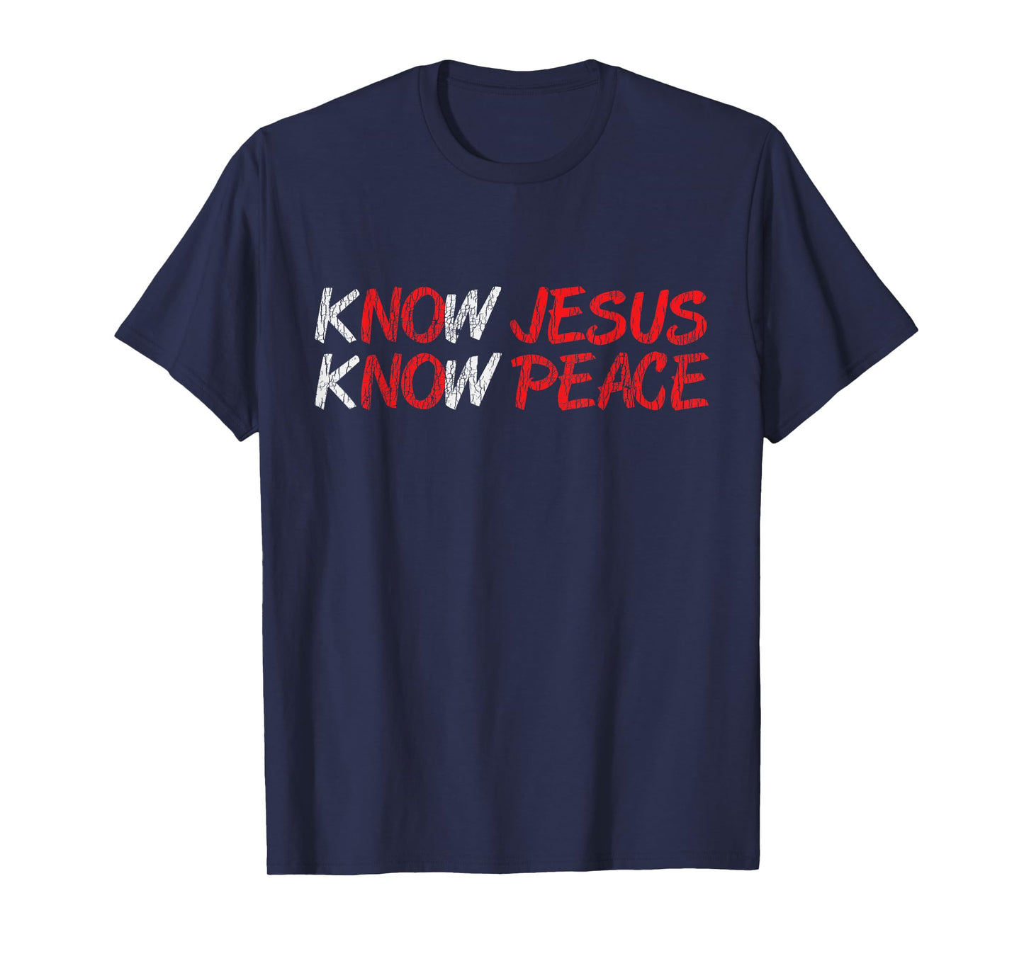 Vintage Know Jesus Know Peace Faith Religious Christian Gift T-Shirt