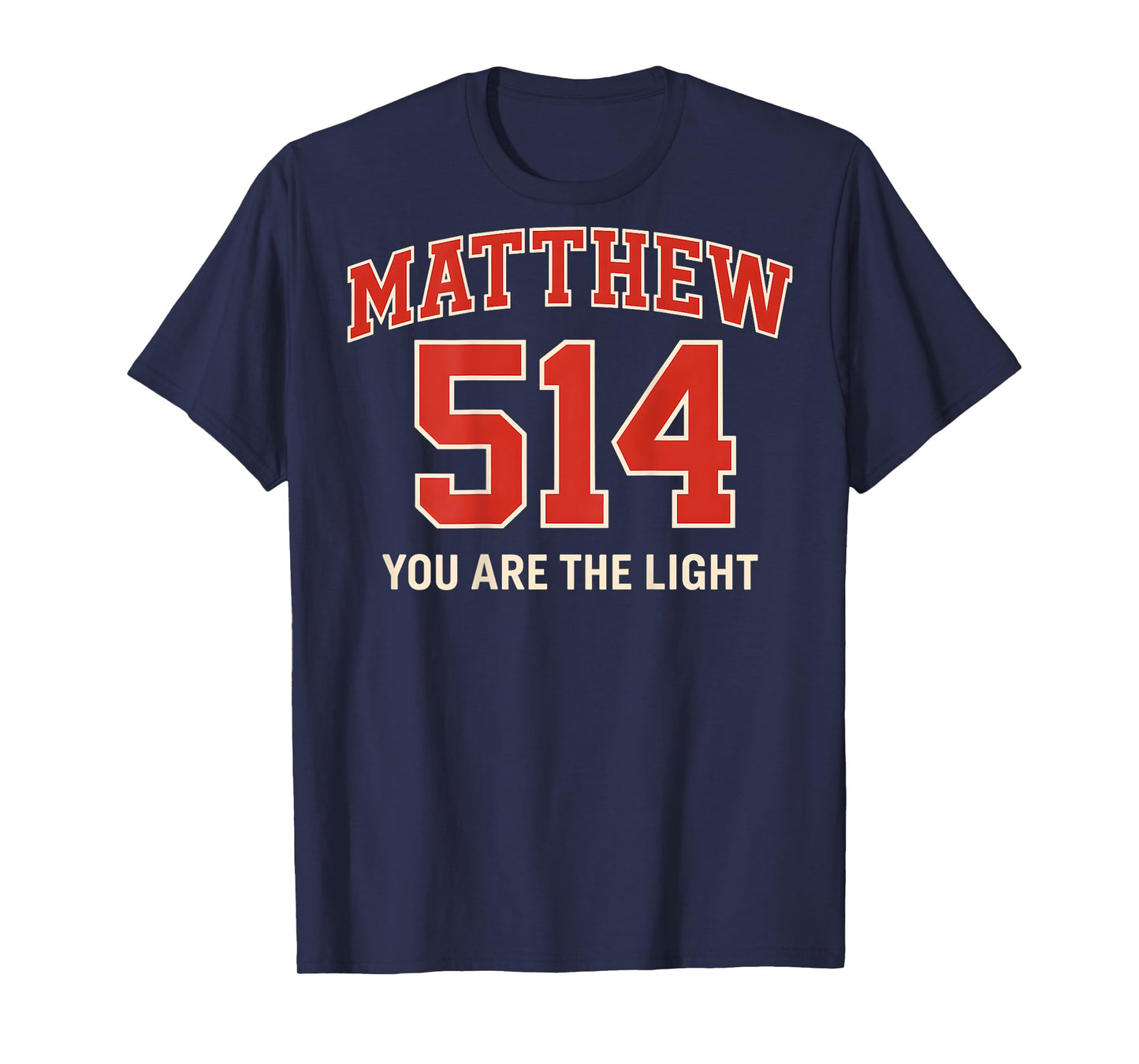 (ON BACK) Matthew 5 14 Christian Bible Verse Faith Based T-Shirt
