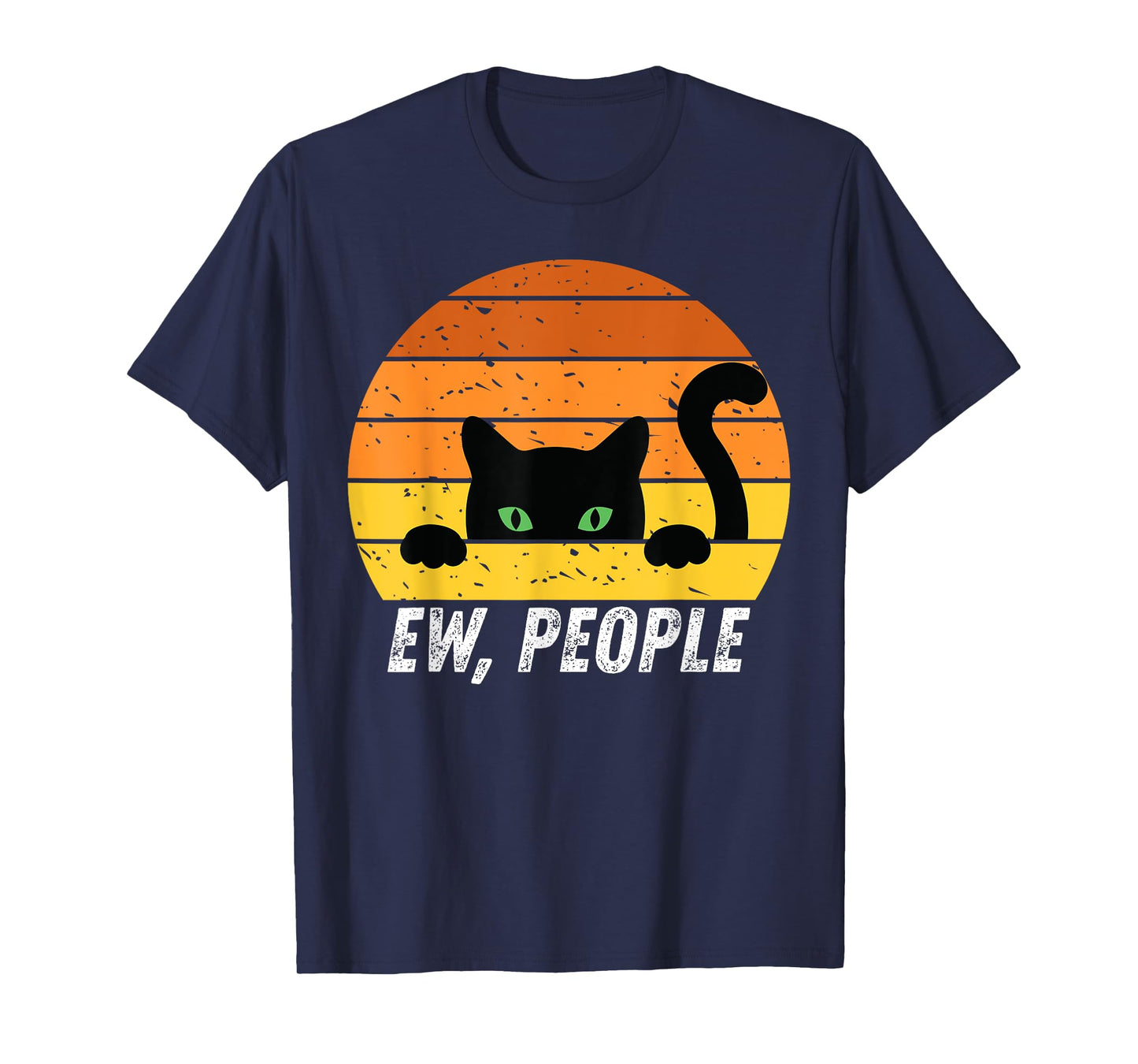 Ew People Retro Cat Funny Introvert Vintage Gifts Cat Lovers T-Shirt
