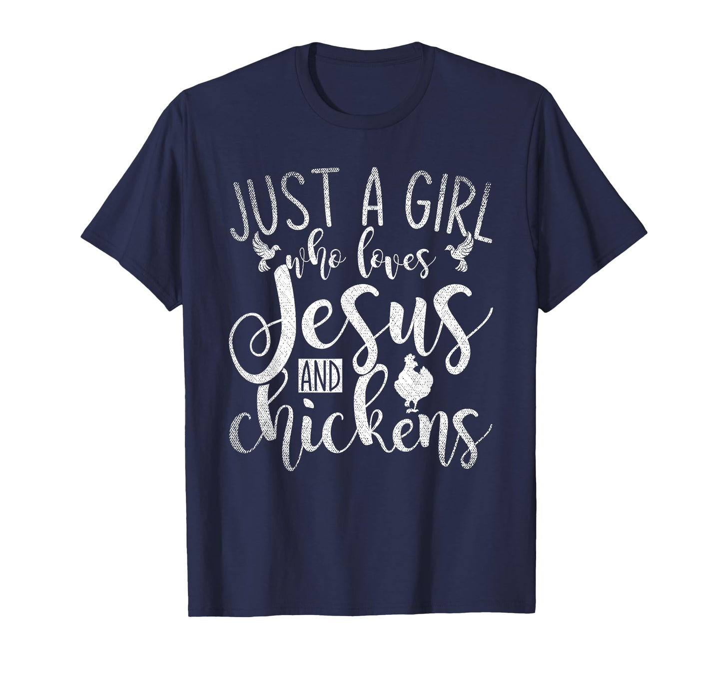 Funny Christian Farmer Women Girls Farm Chicken Faith Jesus T-Shirt