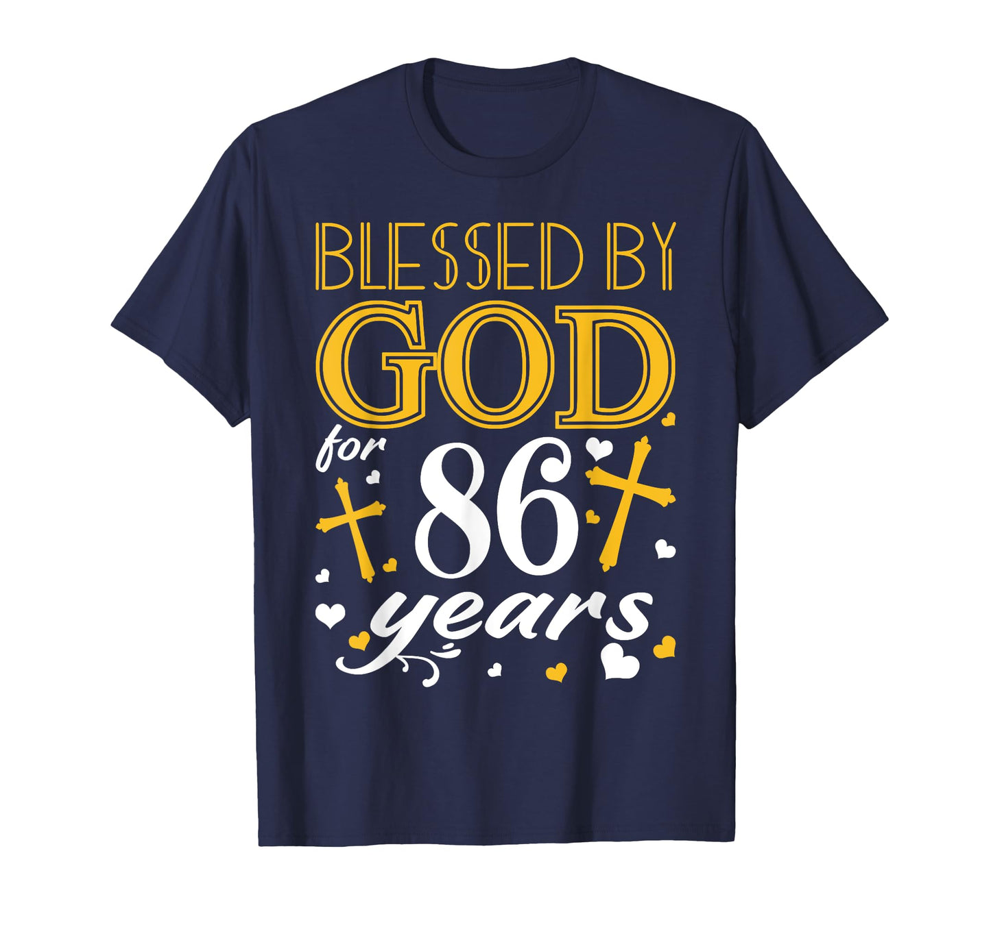 Vintage Blessed By God For 86 Years Happy 86th Birthday T-Shirt