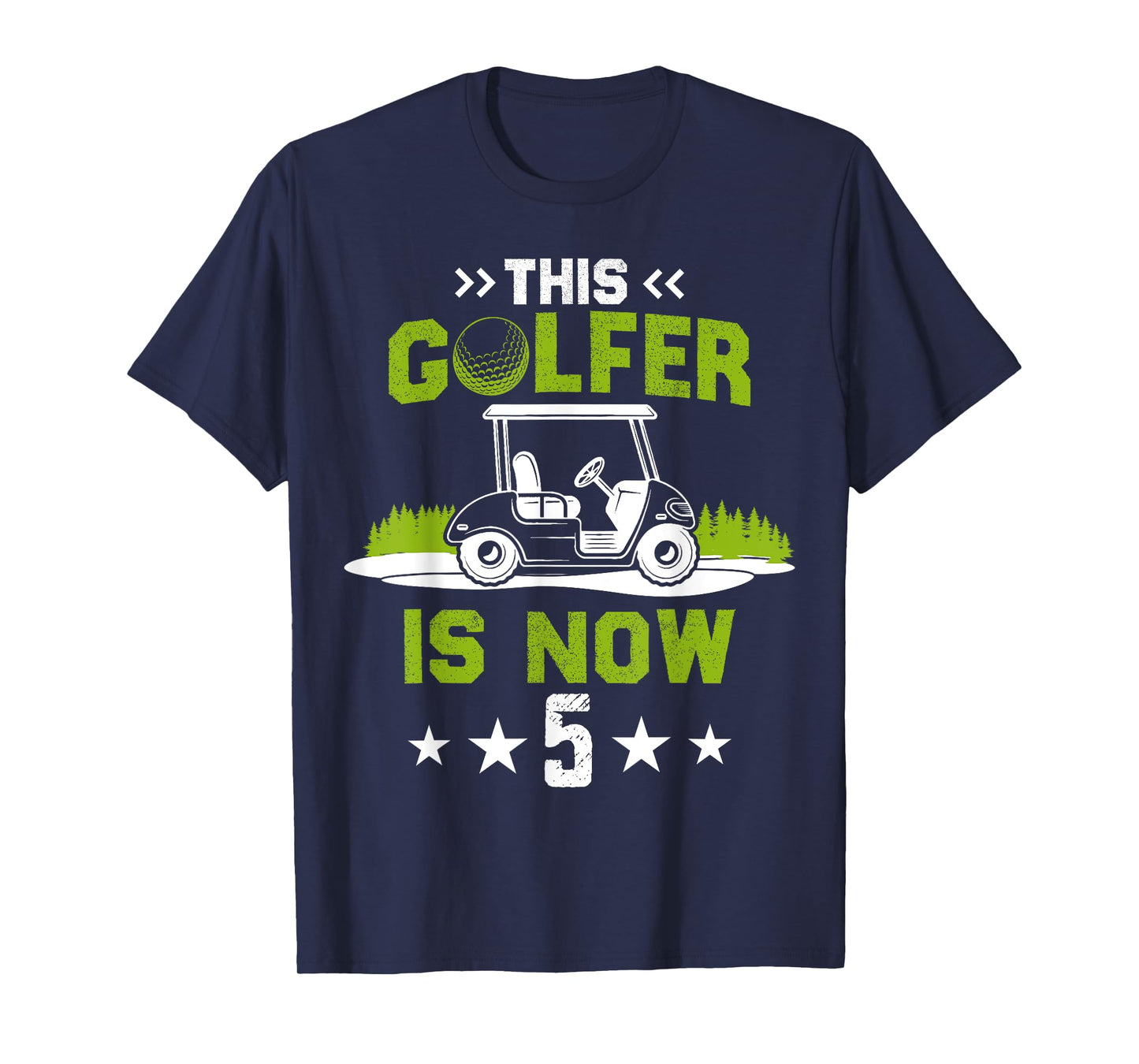 This Golfer Is Now 5 Year Old Birthday 5th Golf Party T-Shirt
