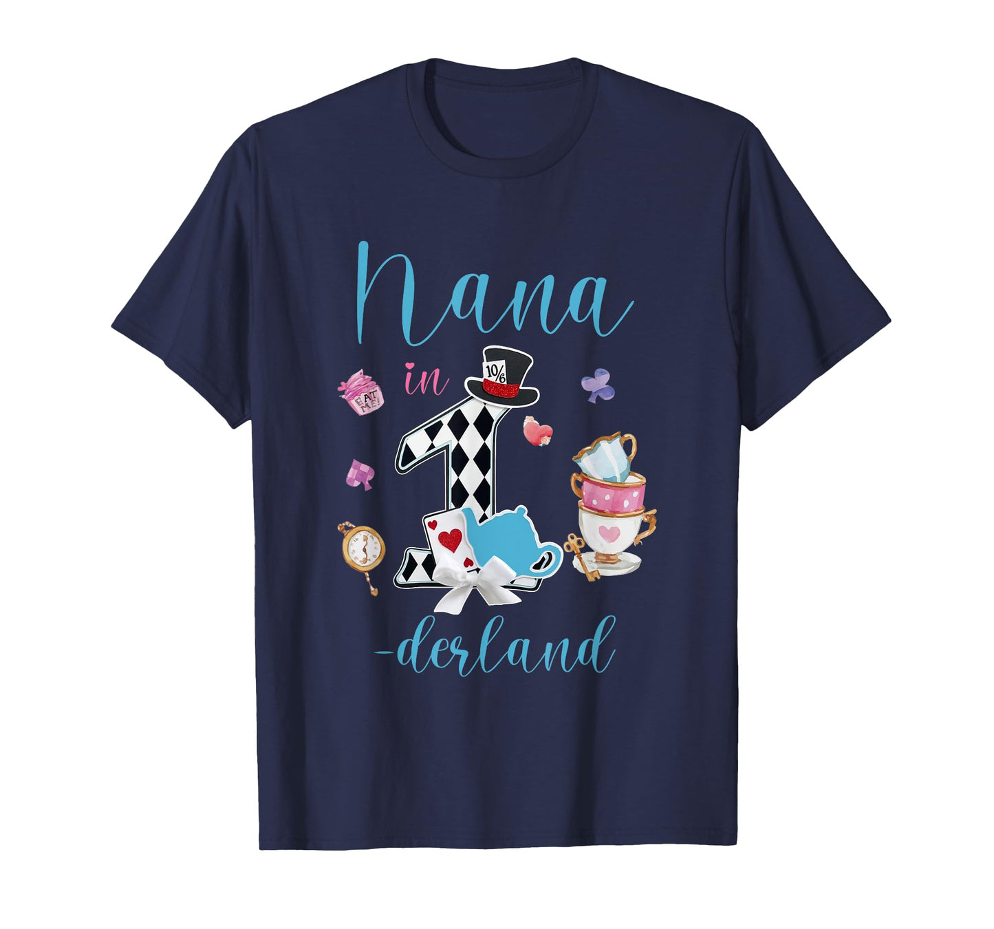 Nana In Onederland 1st Birthday Girl Family Tea Party T-Shirt