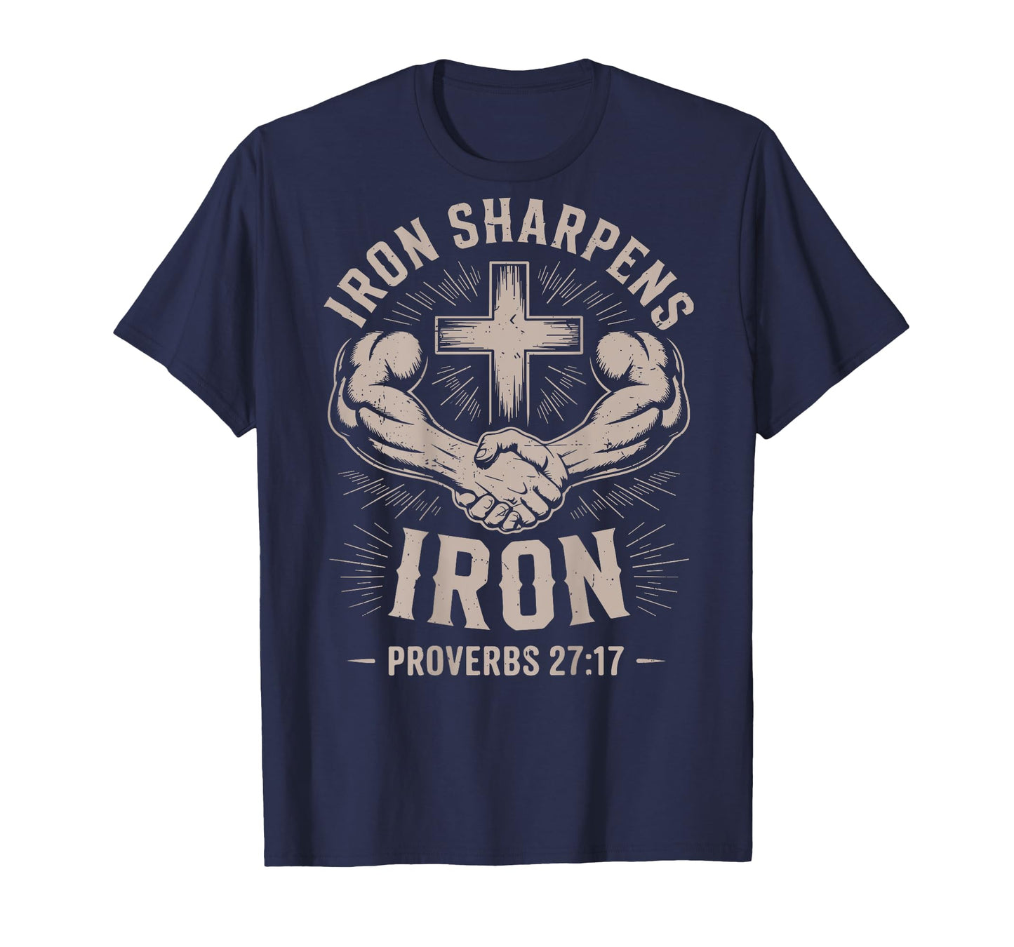 Men's Christian Workout Iron Sharpens Iron Proverb Jesus Gym T-Shirt