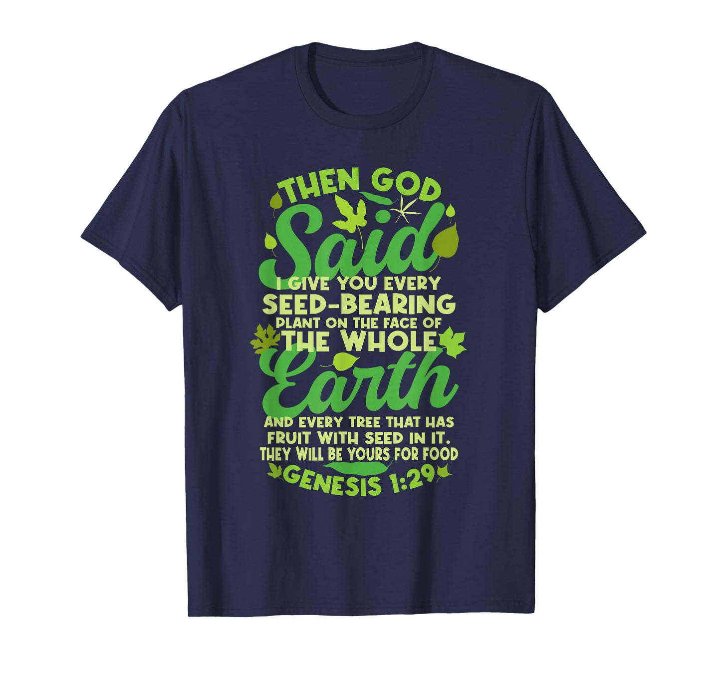 Genesis 1:29 Plant Based Diet Vegan Vegetarian Bible Verse T-Shirt