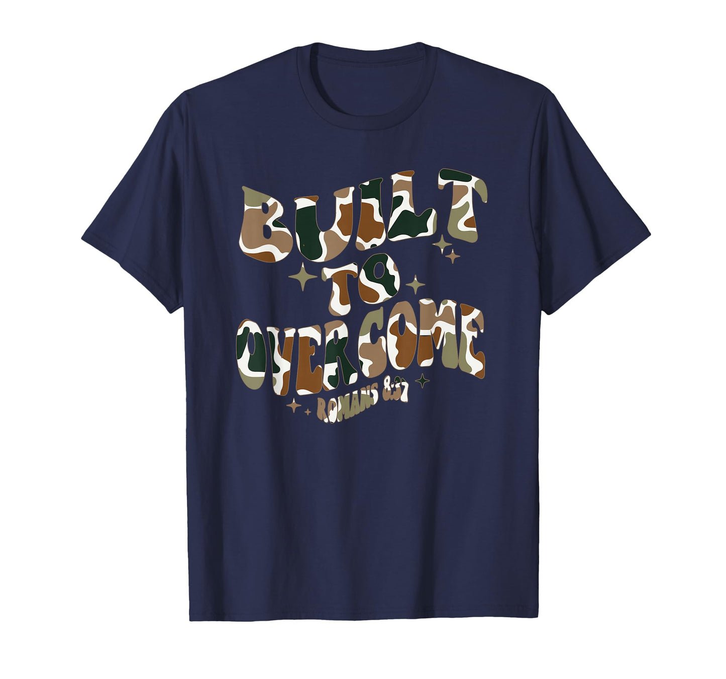 Built to Overcome Camo Christian Scripture Faith Workout Gym T-Shirt