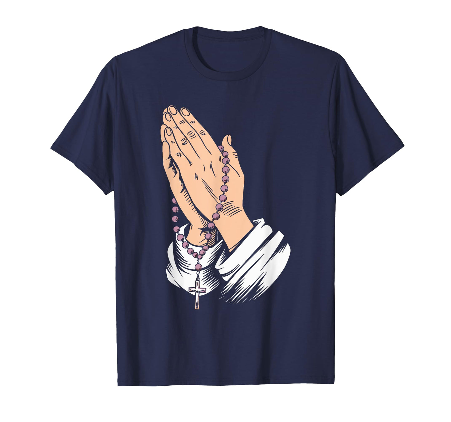 Rosary Praying Hands Faith Religious Christian Catholic T-Shirt