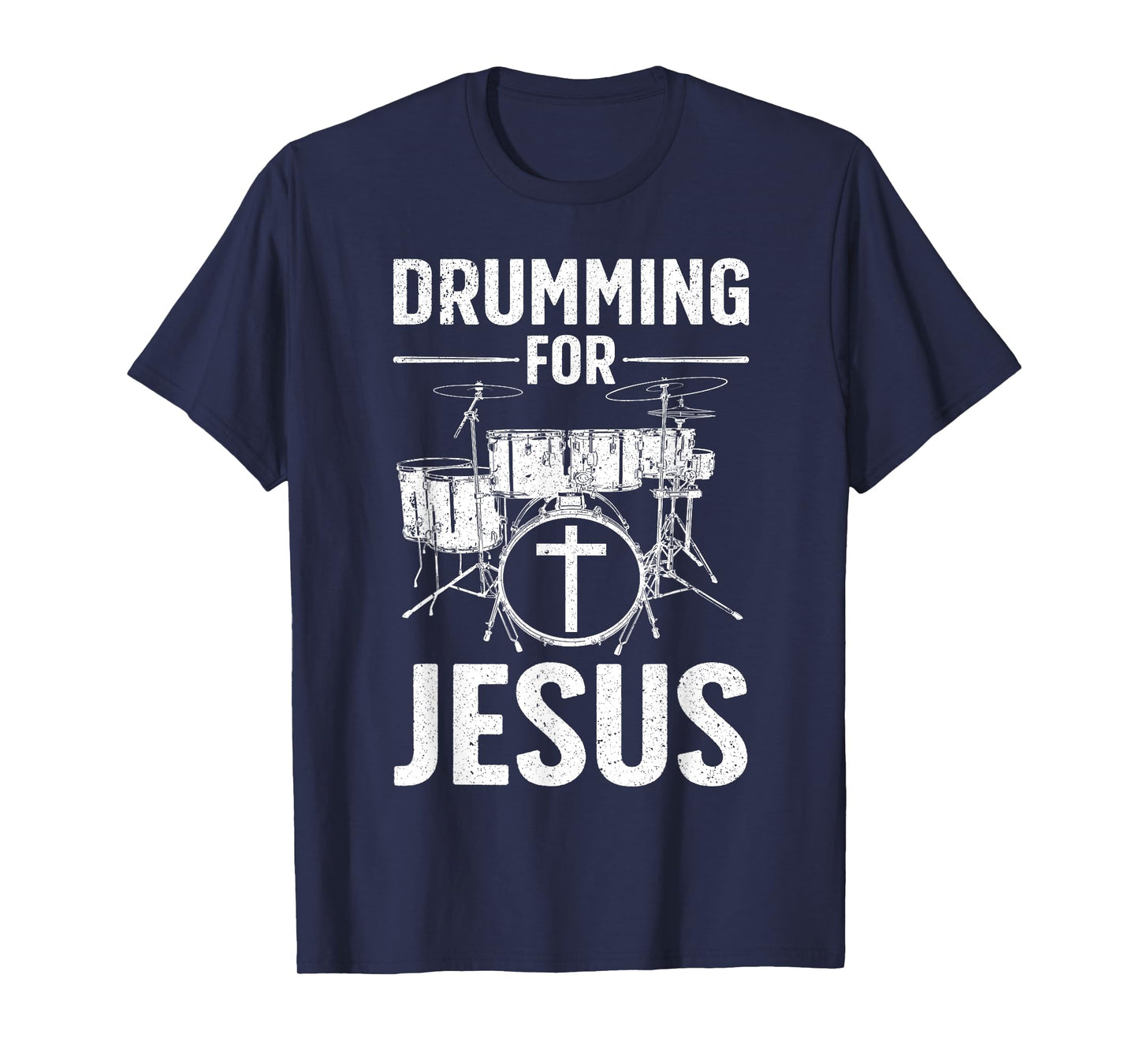 Best Drumming Art For Men Women Drummer Drum Drumming Jesus T-Shirt