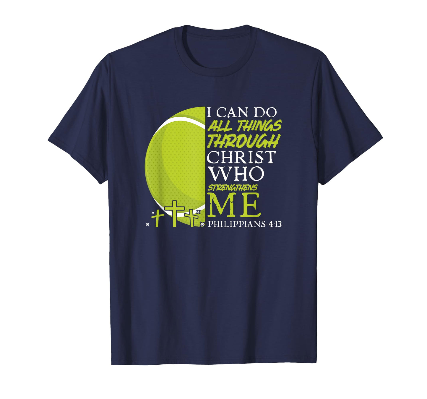 Can Do All Things Tennis Player Christian Bible Verse T-Shirt