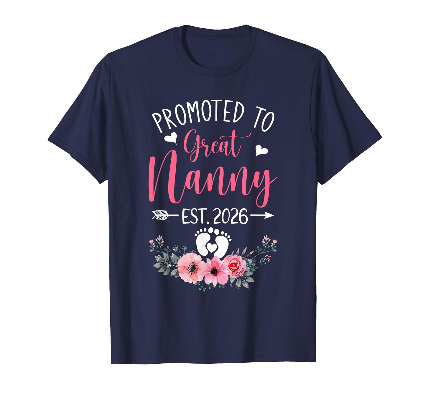 Promoted To Great Nanny Est 2026 Mothers Day T-Shirt